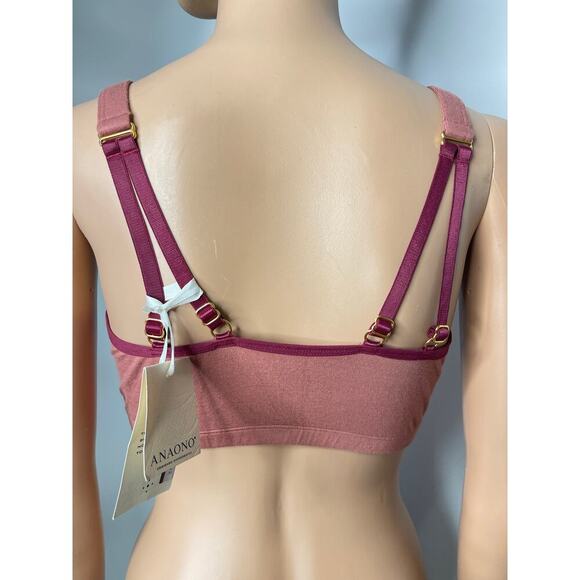 Anaono JamieLee NEW pocketed front closure lace bra size Large Wine - Picture 4 of 8